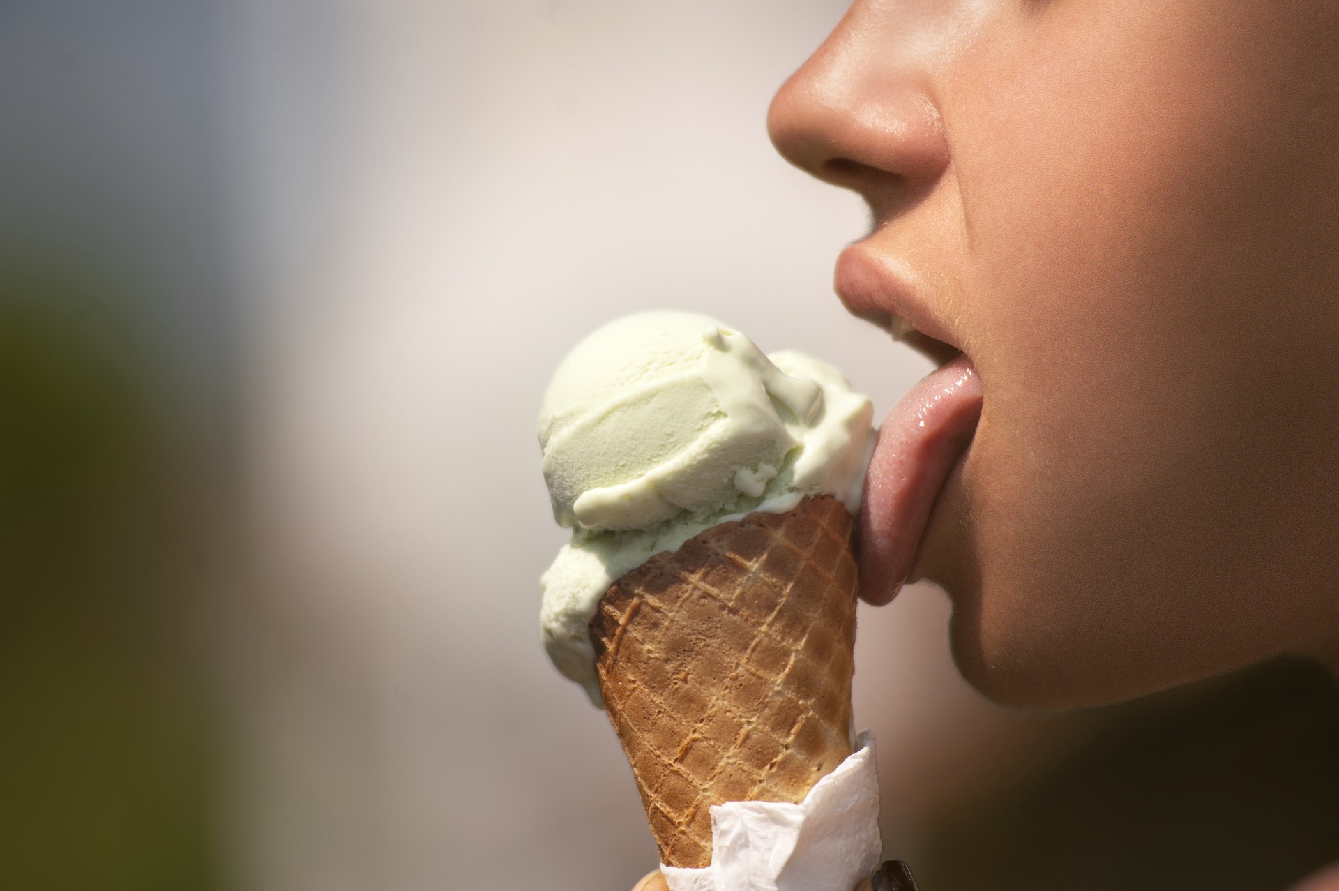 Ice Cream licked by Woman